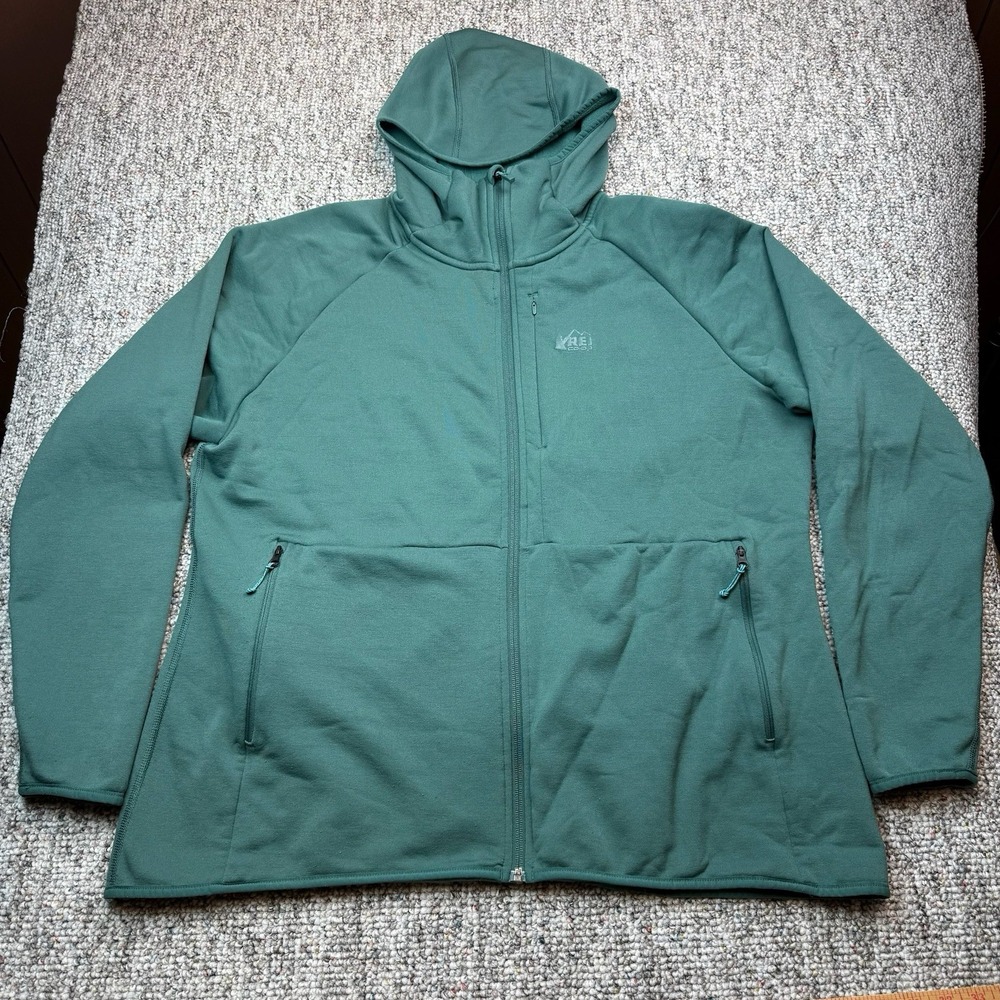 REI Co-op Hyperaxis 2.0 Jacket Mens 2XL Polartec Hooded Fleece Outdoors Teal